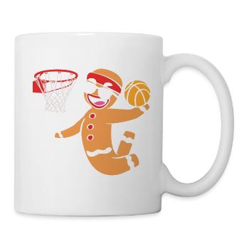 Lebkuchenmann Weihnachten Basketball Lebkuchen - Tasse - Weiß - Rechts