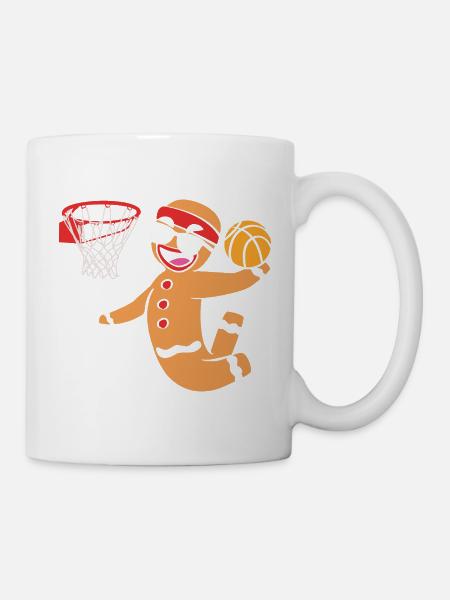 Lebkuchenmann Weihnachten Basketball Lebkuchen - Tasse - Weiß