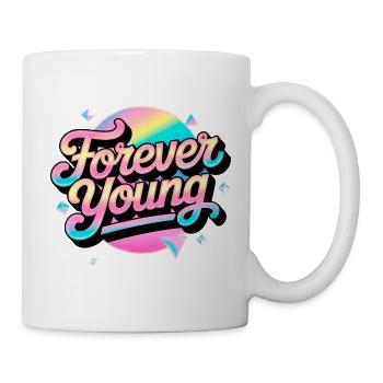 Pas vieux, mais éternellement jeune. Motivation des années 80 des années 90 - Mug blanc - blanc - Droite