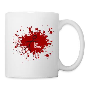 Humorous drop of blood with a saying - Mug - white - Right