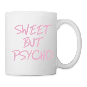 Dicton doux mais psychopathe en rose - Mug blanc - blanc - Droite