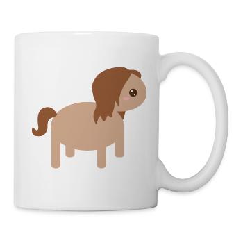 Einzigartige Pferdecharakter-Illustration - Tasse - Weiß - Rechts
