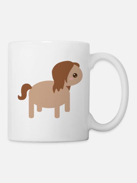 Einzigartige Pferdecharakter-Illustration - Tasse - Weiß