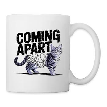 Chat qui se démonte - Mug blanc - blanc - Droite