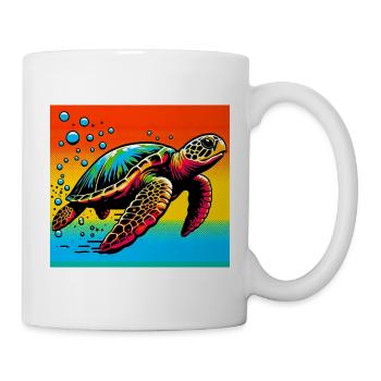 Schildkröte - Tasse - Weiß - Rechts