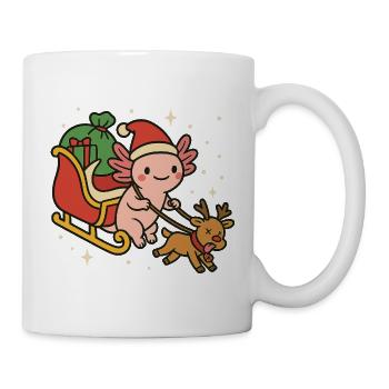 Axolotl en traîneau de Noël mignon - Mug blanc - blanc - Droite