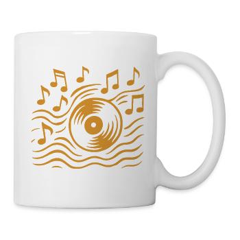 Tourne-disque analogique Vinyl Vibes - Mug blanc - blanc - Droite