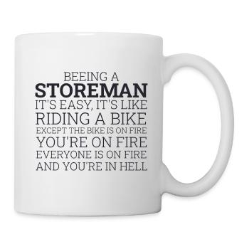 Storeman Riding A Bike - Tasse - Weiß - Rechts