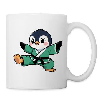 Cute Penguin Karate Comic Kids Martial Arts - Mug - white - Right
