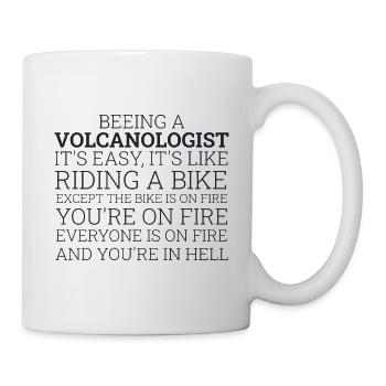 Volcanologist Riding A Bike Volcanology - Tasse - Weiß - Rechts