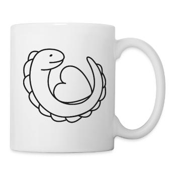 Lézard avec cœur – Gecko, amour et symbole de protection - Mug blanc - blanc - Droite