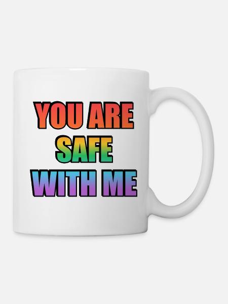 Du bist bei mir sicher, Farbverlauf - Tasse - Weiß