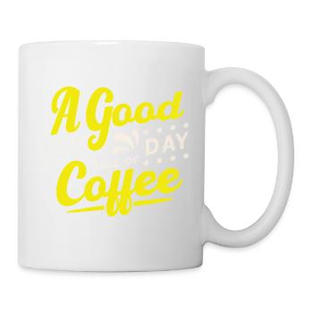 Une bonne journée commence par un café - Mug blanc - blanc - Droite