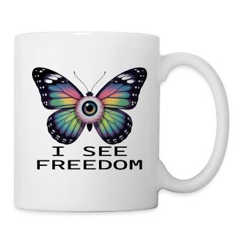 Rainbow Eye Butterfly - Mug - white - Right