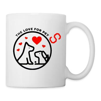 Hund Liebe Kreis Silhouette - Tasse - Weiß - Rechts