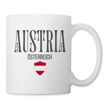 Austrian flag, made in Austria - Mug - white - Right
