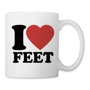I Love Feet - Herz - Fuß - Tasse - Weiß - Rechts