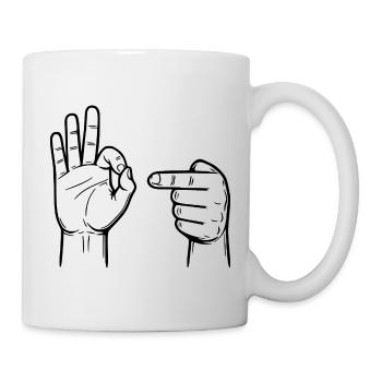 Sex Handzeichen - Sex hand sign - Tasse - Weiß - Rechts