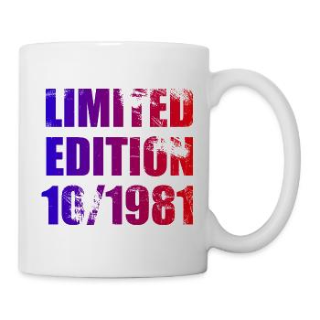 44. Geburtstag Limited Edition 10/1981 - Tasse - Weiß - Rechts