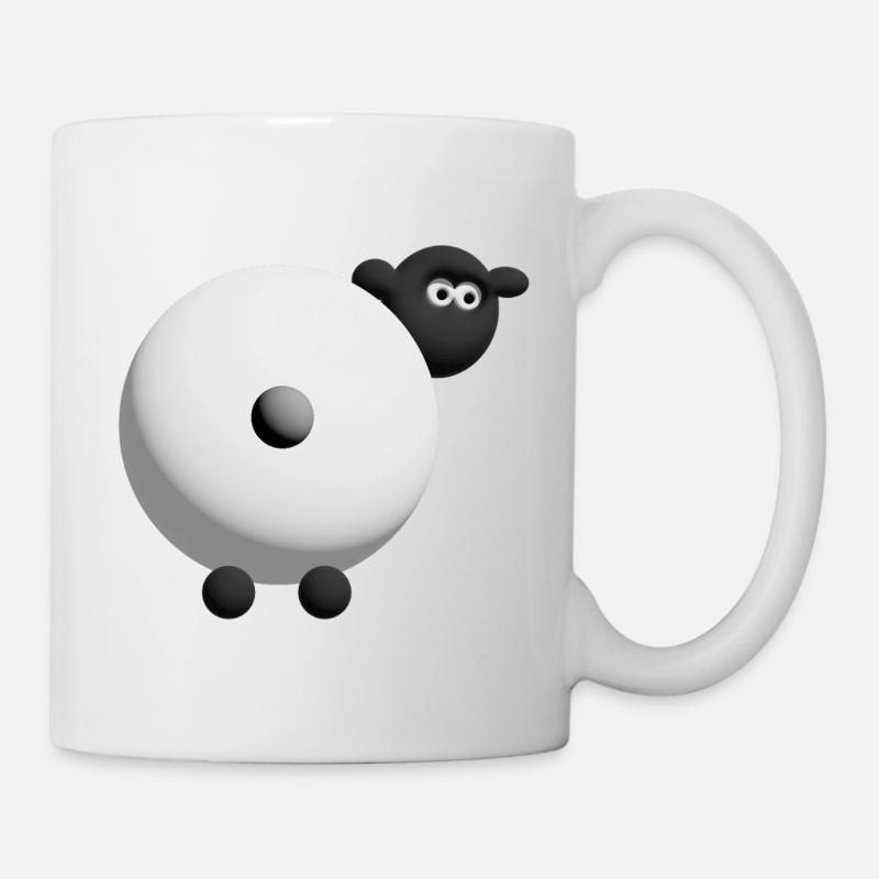 Schaf 3D Kuschel-Design - Tasse - Weiß