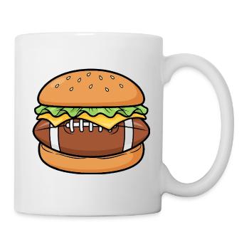 Football Fast Food Cartoon Humor - Mug - white - Right