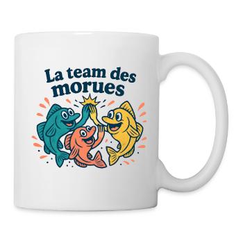 Farbiges Kabeljau-Team - Tasse - Weiß - Rechts