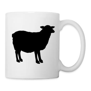 Schaf Silhouette - Tasse - Weiß - Rechts