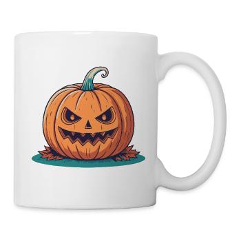Karikatur Kürbis - Tasse - Weiß - Rechts
