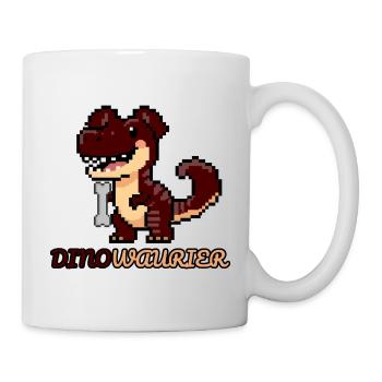 DinoWAUrier - Pixel Art Dinosaurier als Hund! 🐕 - Tasse - Weiß - Rechts