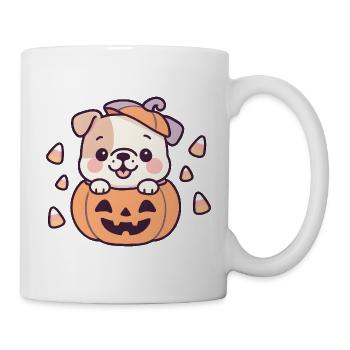 Cute Dog in Halloween Pumpkin - Mug - white - Right
