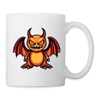 Drache Halloween Comic Lustig - Tasse - Weiß - Rechts
