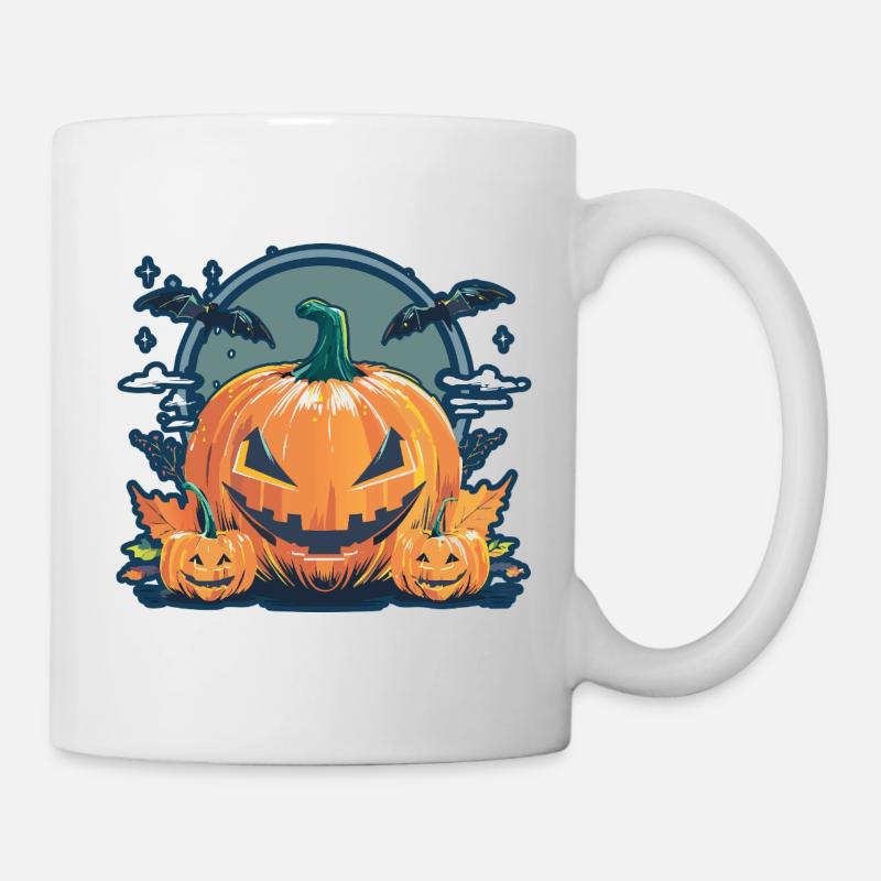 Haunted Pumpkin Trio – Spooky Halloween Vibes - Mug - white