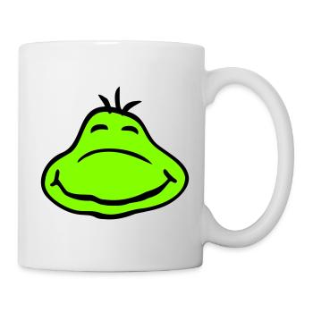Frosch Kröte lächelt lustig Comic glücklich süß - Tasse - Weiß - Rechts