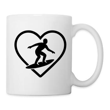 Surfing Heart - Mug - white - Right