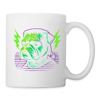 Bulldog Neon Sewing Stitch - Mug - white - Right