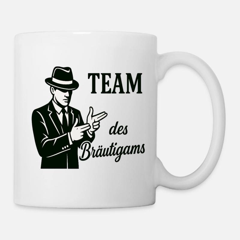 Team des Bräutigams Logo Tee - Tasse - Weiß