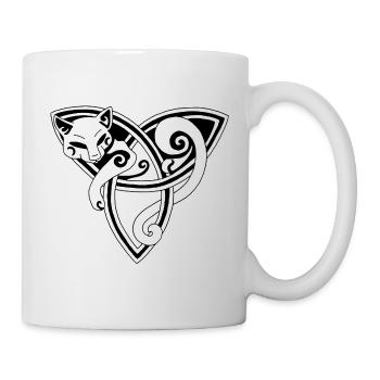 Chat noir et symbole celte - Mug blanc - blanc - Droite