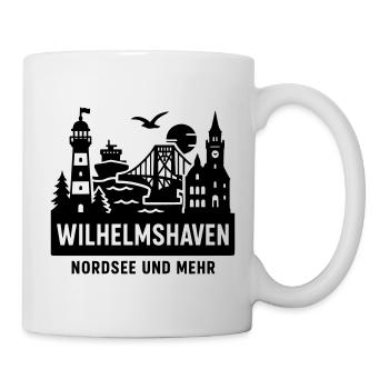 wilhelmshaven silhouette stadt friesland moin  - Tasse - Weiß - Rechts