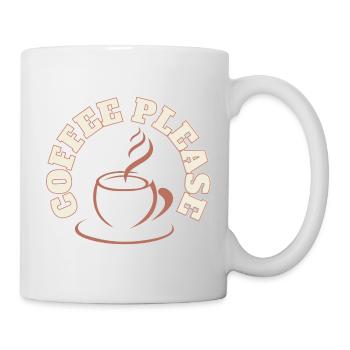 Kaffee bitte rundes Logo - Tasse - Weiß - Rechts
