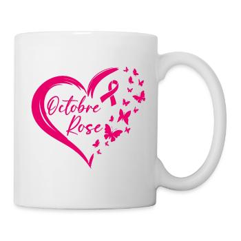 Pink October Ribbon Awareness - Mug - white - Right