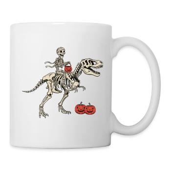Cavalier squelette sur T Rex - Mug blanc - blanc - Droite