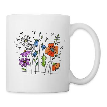 Fleur - Mug blanc - blanc - Droite