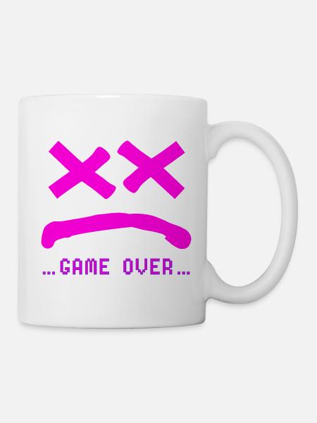 Game Over sans sourire rose - Mug blanc - blanc