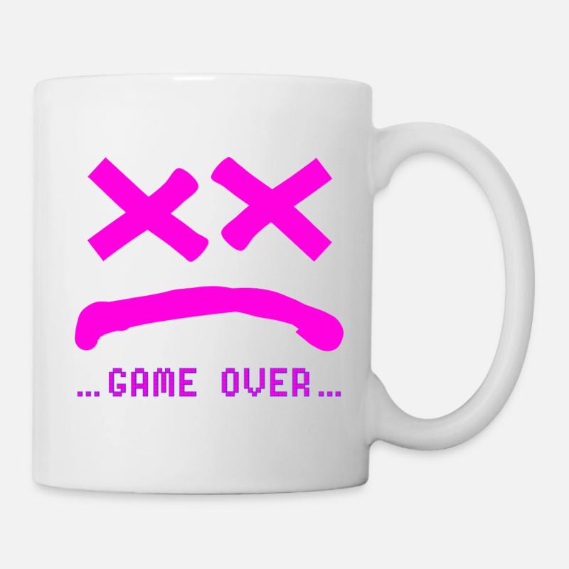 Game Over no Smile Pink  - Tasse - Weiß