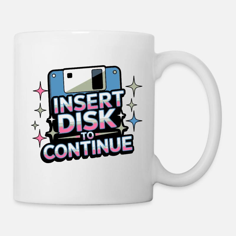 Y2K Retro – Insert Disk to Continue - Tasse - Weiß