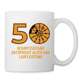 HU November 2025 - 50 Jahre - Geburtstag Geschenk - Tasse - Weiß - Rechts