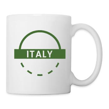 Timbre rond emblème vert italien - Mug blanc - blanc - Droite