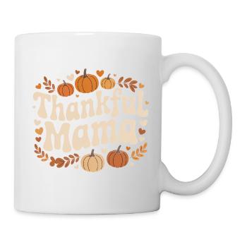 Thankful Mama Herbst Kürbisse Herzen Liebe - Tasse - Weiß - Rechts