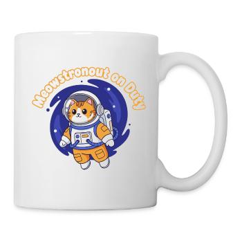 Meowstronaut On Duty - Tasse - Weiß - Rechts