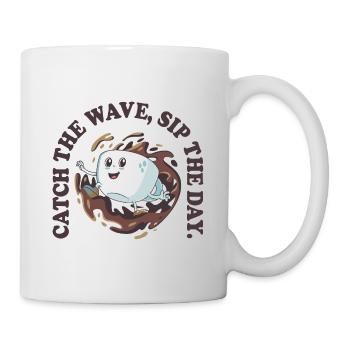 Catch the Wave Sip the Day – Coffee Vibes Retro - Mug - white - Right